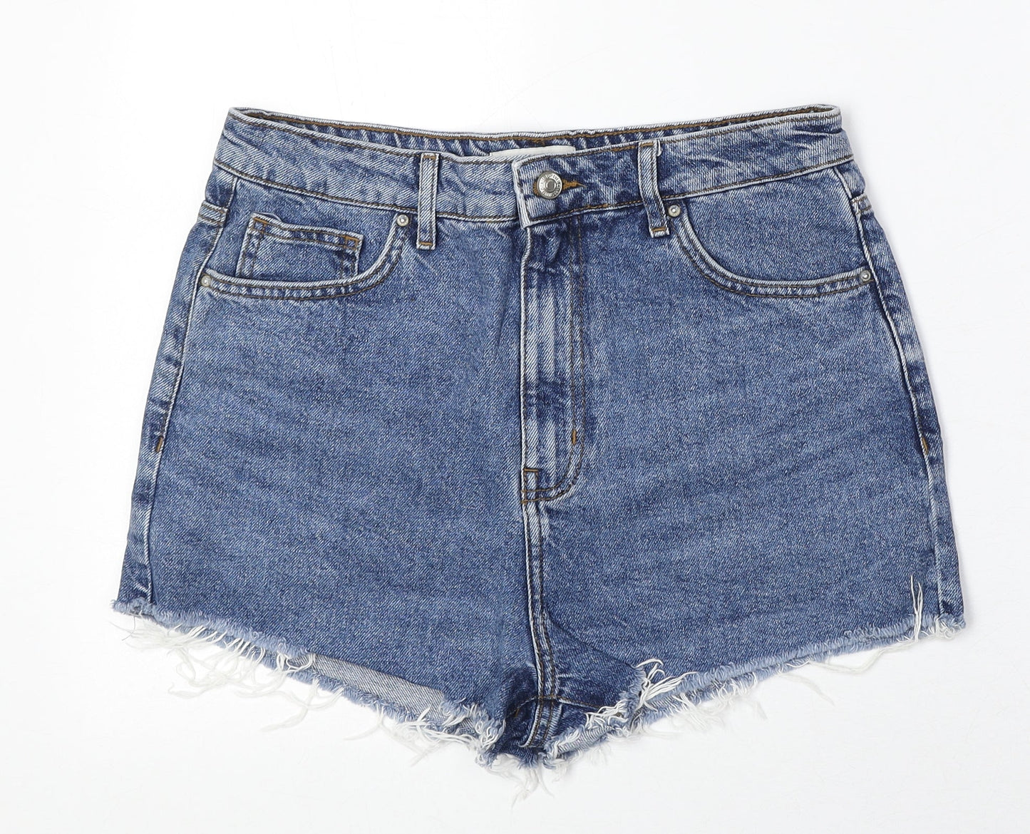 FOREVER 21 Womens Blue Cotton Boyfriend Shorts Size 27 in Regular Zip