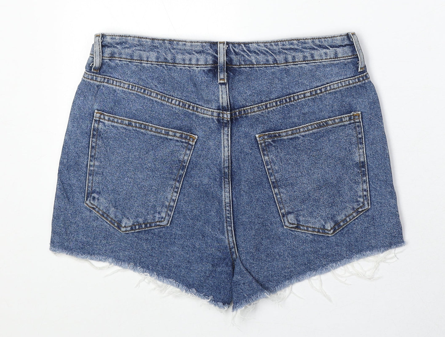 FOREVER 21 Womens Blue Cotton Boyfriend Shorts Size 27 in Regular Zip