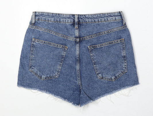 FOREVER 21 Womens Blue Cotton Boyfriend Shorts Size 27 in Regular Zip