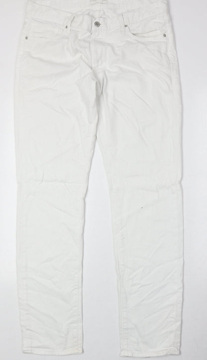 Uniqlo Womens White Cotton Skinny Jeans Size 35 in Regular Zip