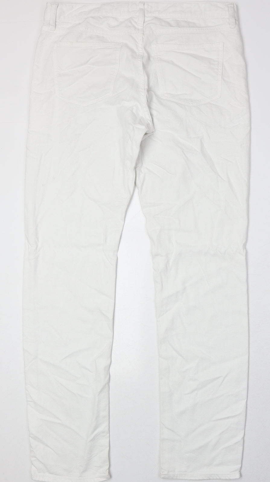 Uniqlo Womens White Cotton Skinny Jeans Size 35 in Regular Zip
