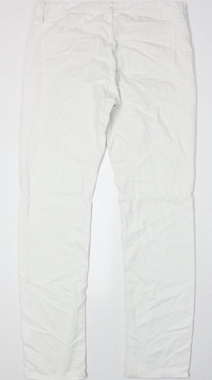 Uniqlo Womens White Cotton Skinny Jeans Size 35 in Regular Zip