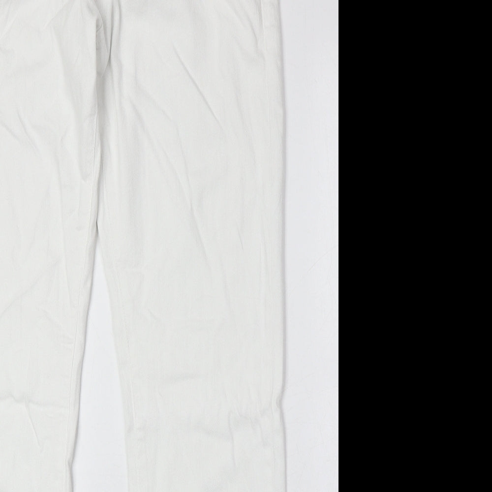 Uniqlo Womens White Cotton Skinny Jeans Size 35 in Regular Zip