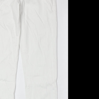 Uniqlo Womens White Cotton Skinny Jeans Size 35 in Regular Zip