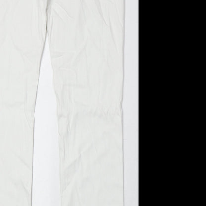 Uniqlo Womens White Cotton Skinny Jeans Size 35 in Regular Zip