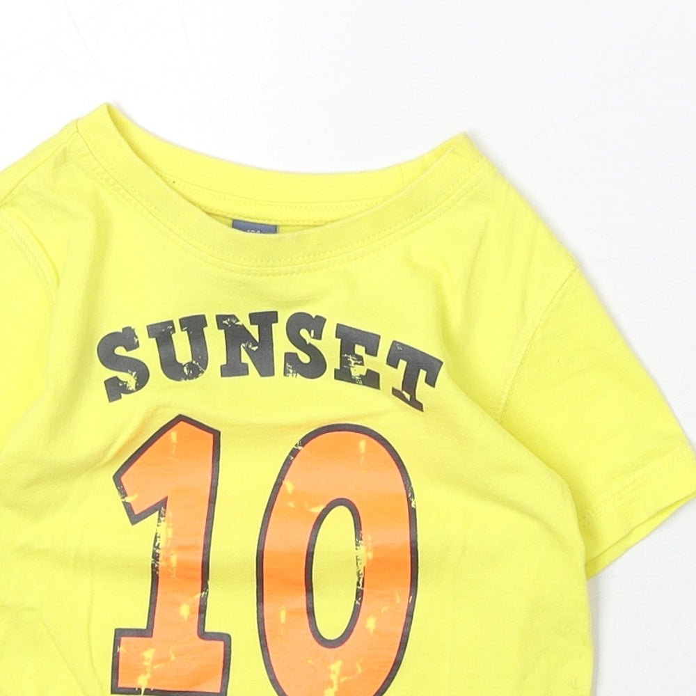 Dopo Dopo Boys Yellow Polyester Pullover T-Shirt Size 3-4 Years Round Neck Pullover - Sunset Creek