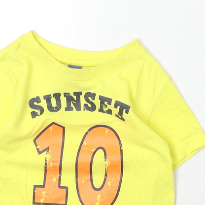 Dopo Dopo Boys Yellow Polyester Pullover T-Shirt Size 3-4 Years Round Neck Pullover - Sunset Creek