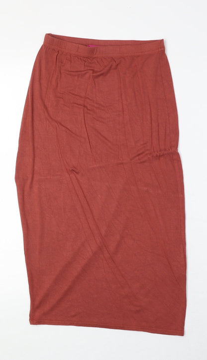 Boohoo Womens Red Viscose A-Line Skirt Size 8