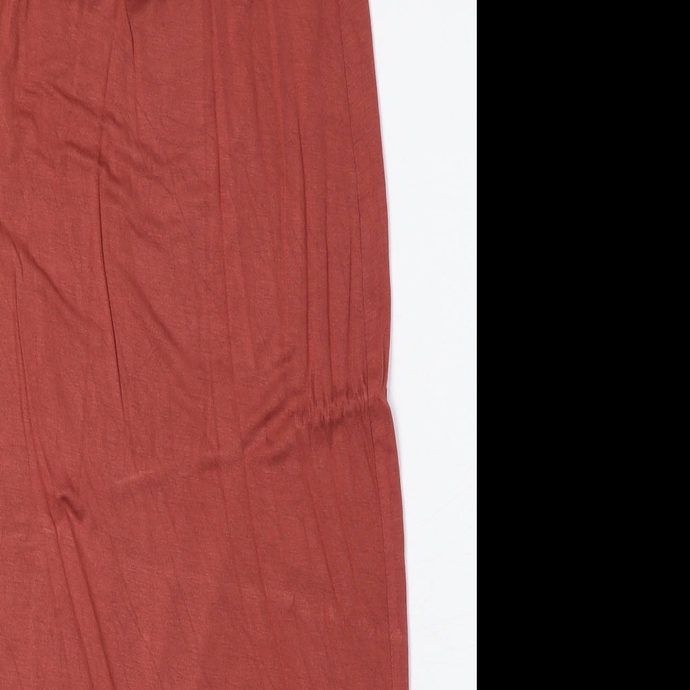 Boohoo Womens Red Viscose A-Line Skirt Size 8