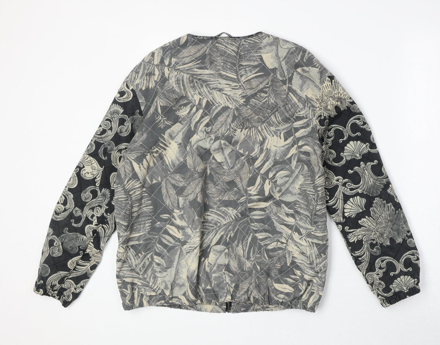 H&M Womens Beige Geometric Jacket Size 12 Zip