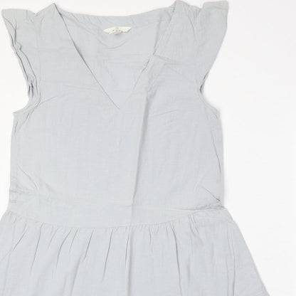 H&M Womens Grey Viscose Fit & Flare Size S V-Neck Pullover