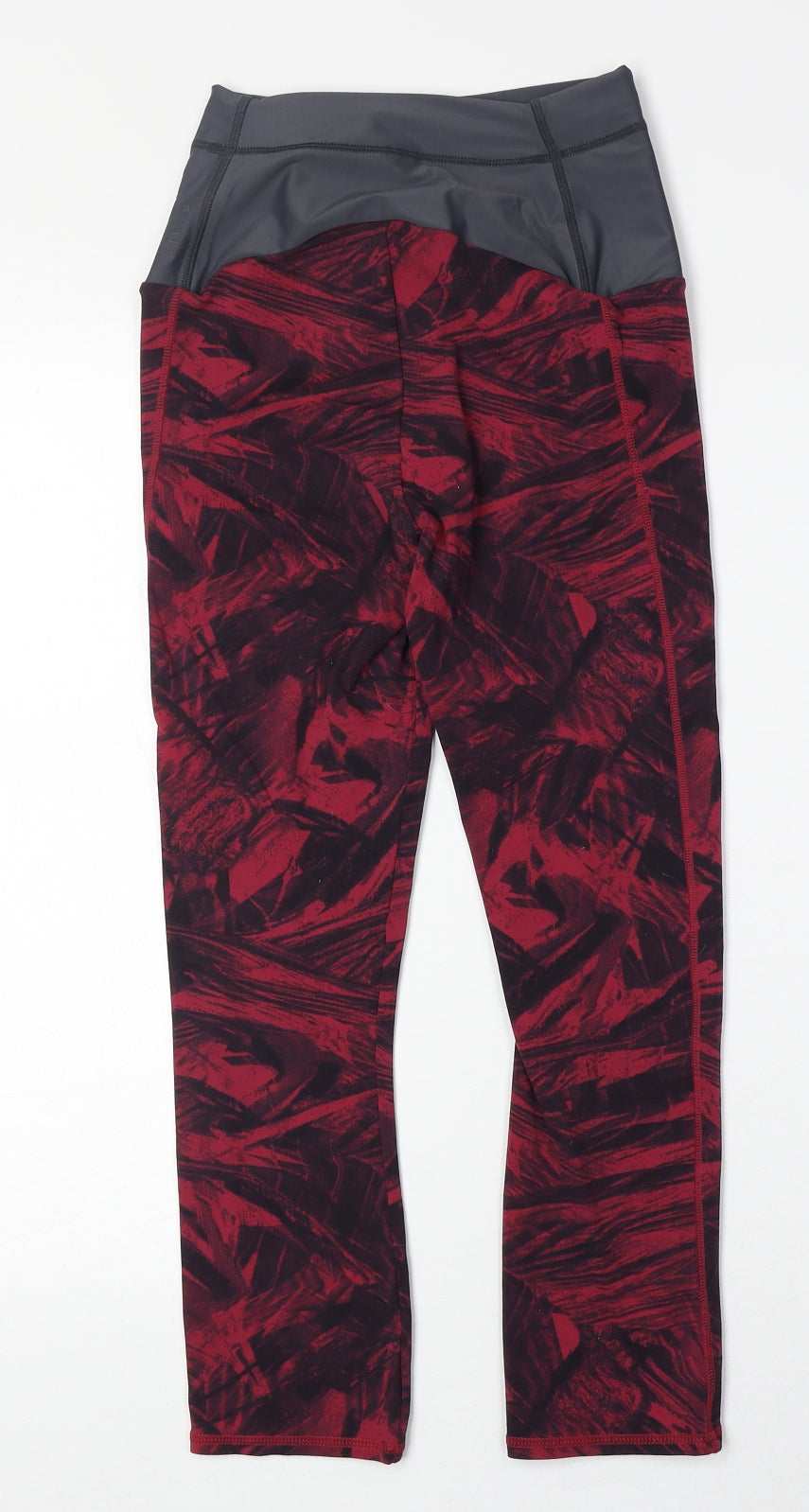 DECATHLON Womens Red Geometric Nylon Compression Leggings Size 26 in Regular Pullover