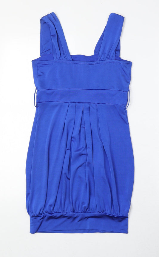 Dorothy Perkins Womens Blue Polyester A-Line Size 8 Square Neck Pullover