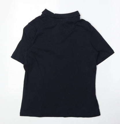 Canada Mens Blue 100% Cotton Polo Size S Collared Button