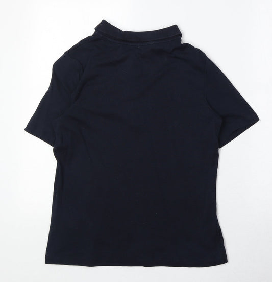 Canada Mens Blue 100% Cotton Polo Size S Collared Button