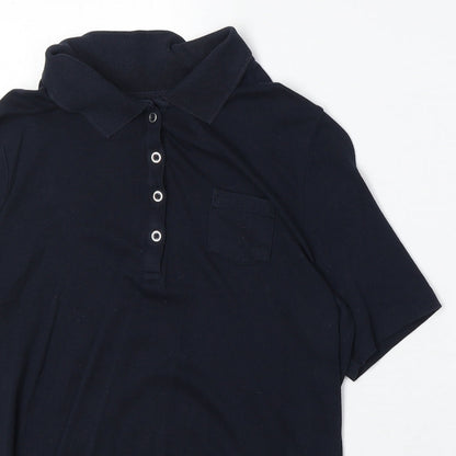 Canada Mens Blue 100% Cotton Polo Size S Collared Button