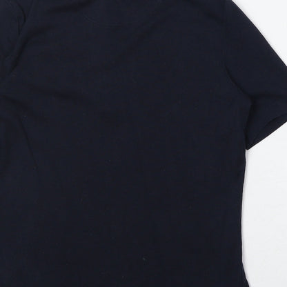 Canada Mens Blue 100% Cotton Polo Size S Collared Button