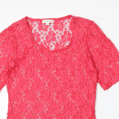 Womens UK Size S PARAMOUR Pink Basic T-Shirt