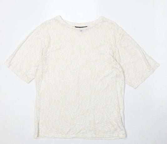 Womens UK Size S Topshop Ivory Basic T-Shirt