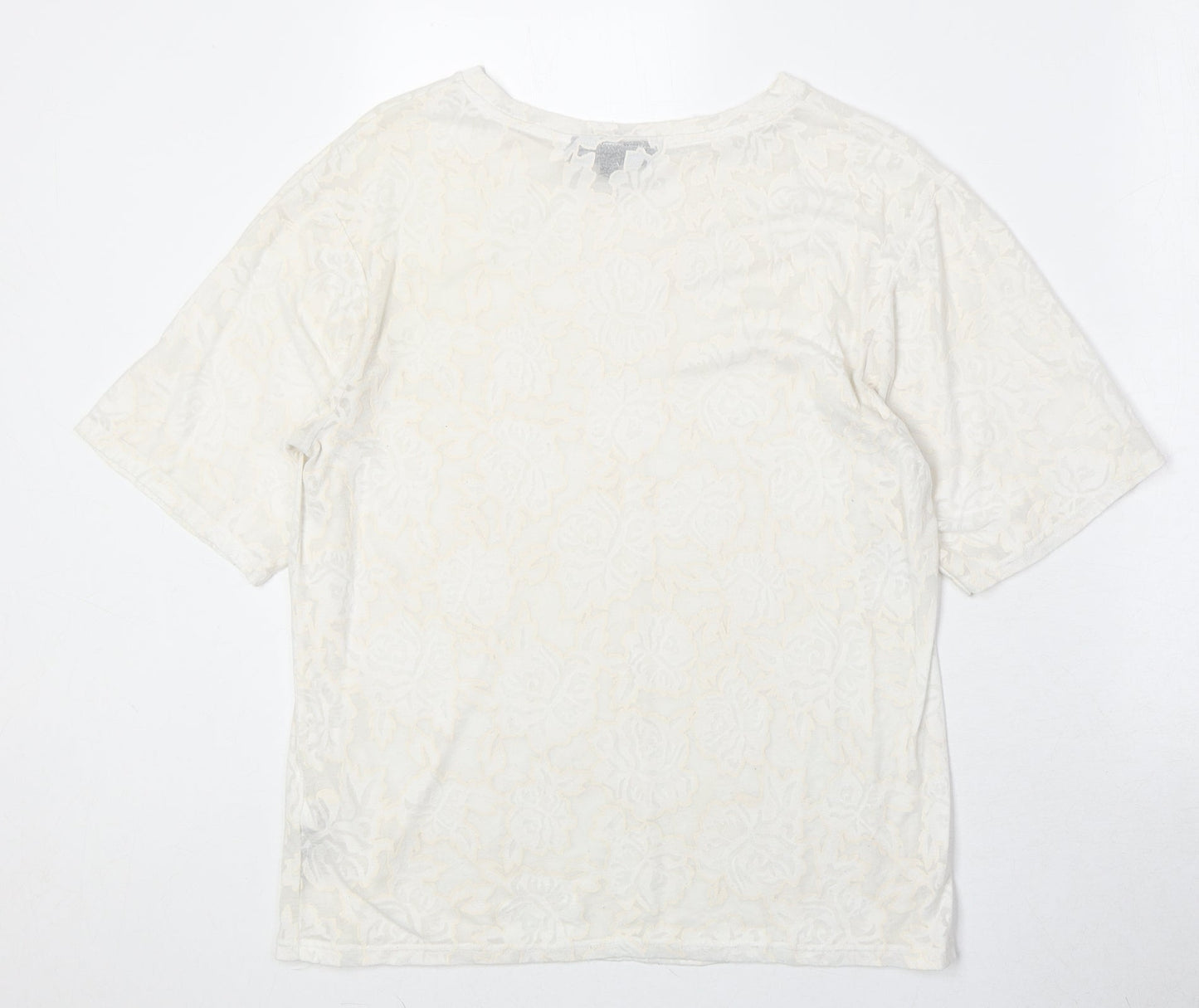 Womens UK Size S Topshop Ivory Basic T-Shirt