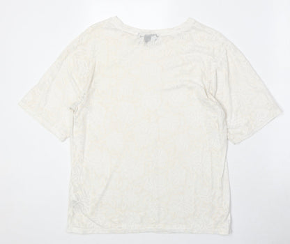 Womens UK Size S Topshop Ivory Basic T-Shirt