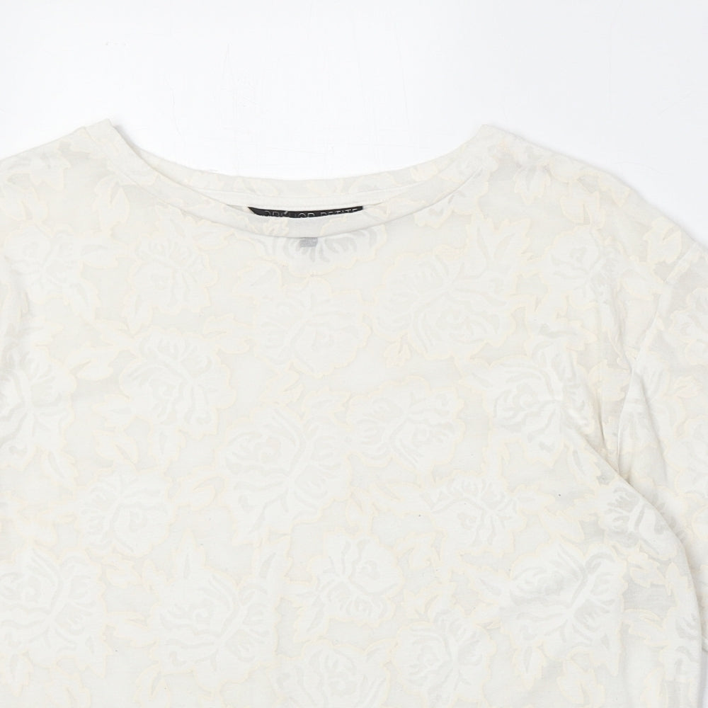 Womens UK Size S Topshop Ivory Basic T-Shirt