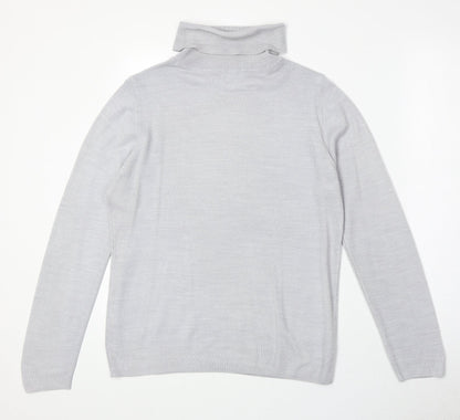 BHS Womens Grey Roll Neck Acrylic Pullover Jumper Size 14