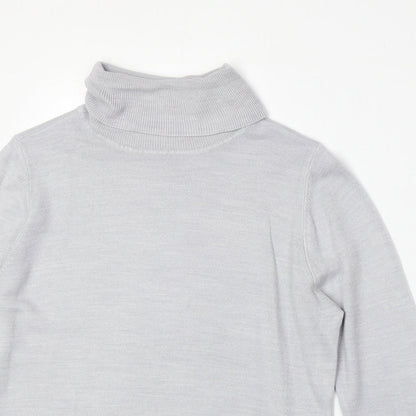 BHS Womens Grey Roll Neck Acrylic Pullover Jumper Size 14