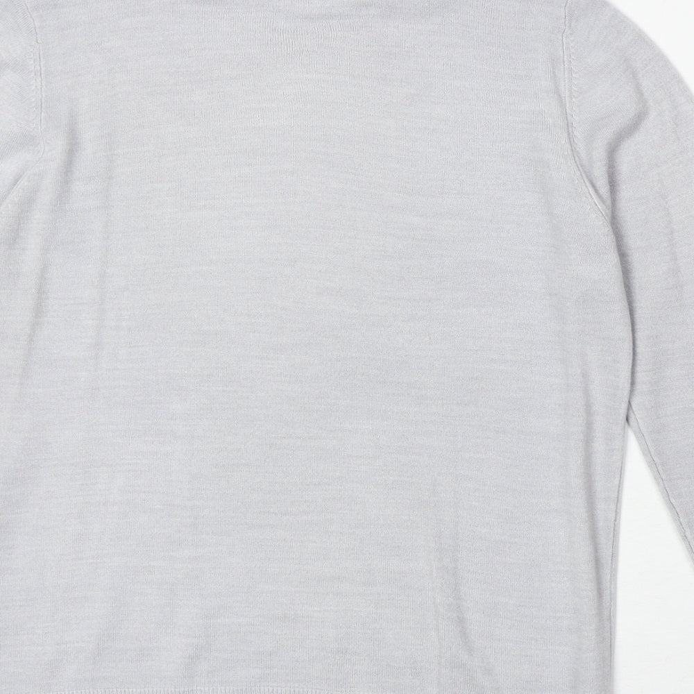 BHS Womens Grey Roll Neck Acrylic Pullover Jumper Size 14