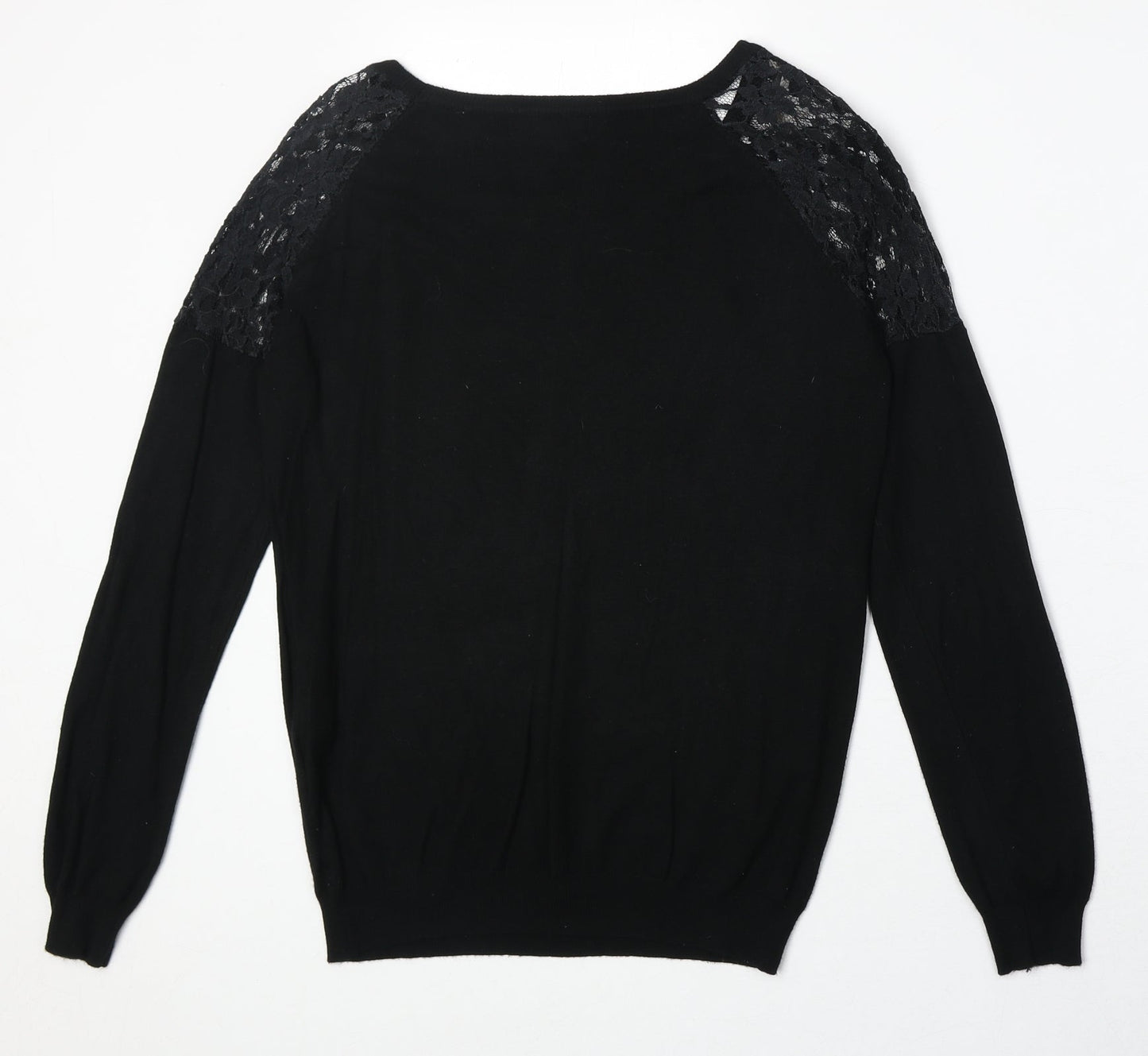 Select Womens Black Viscose Pullover Sweatshirt Size 12 Pullover