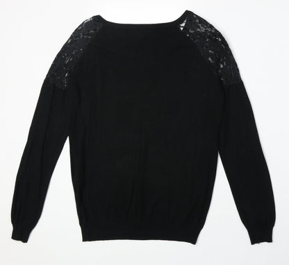 Select Womens Black Viscose Pullover Sweatshirt Size 12 Pullover