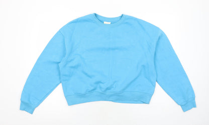 Womens UK Size M Pull&Bear Blue Pullover Sweatshirt