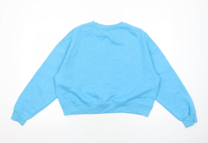 Womens UK Size M Pull&Bear Blue Pullover Sweatshirt