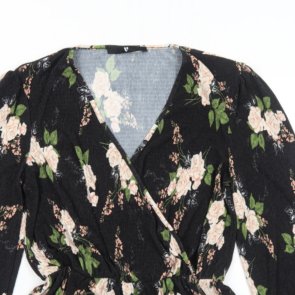 Womens UK Size 8 Very Black Basic Blouse