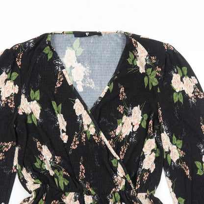 Womens UK Size 8 Very Black Basic Blouse