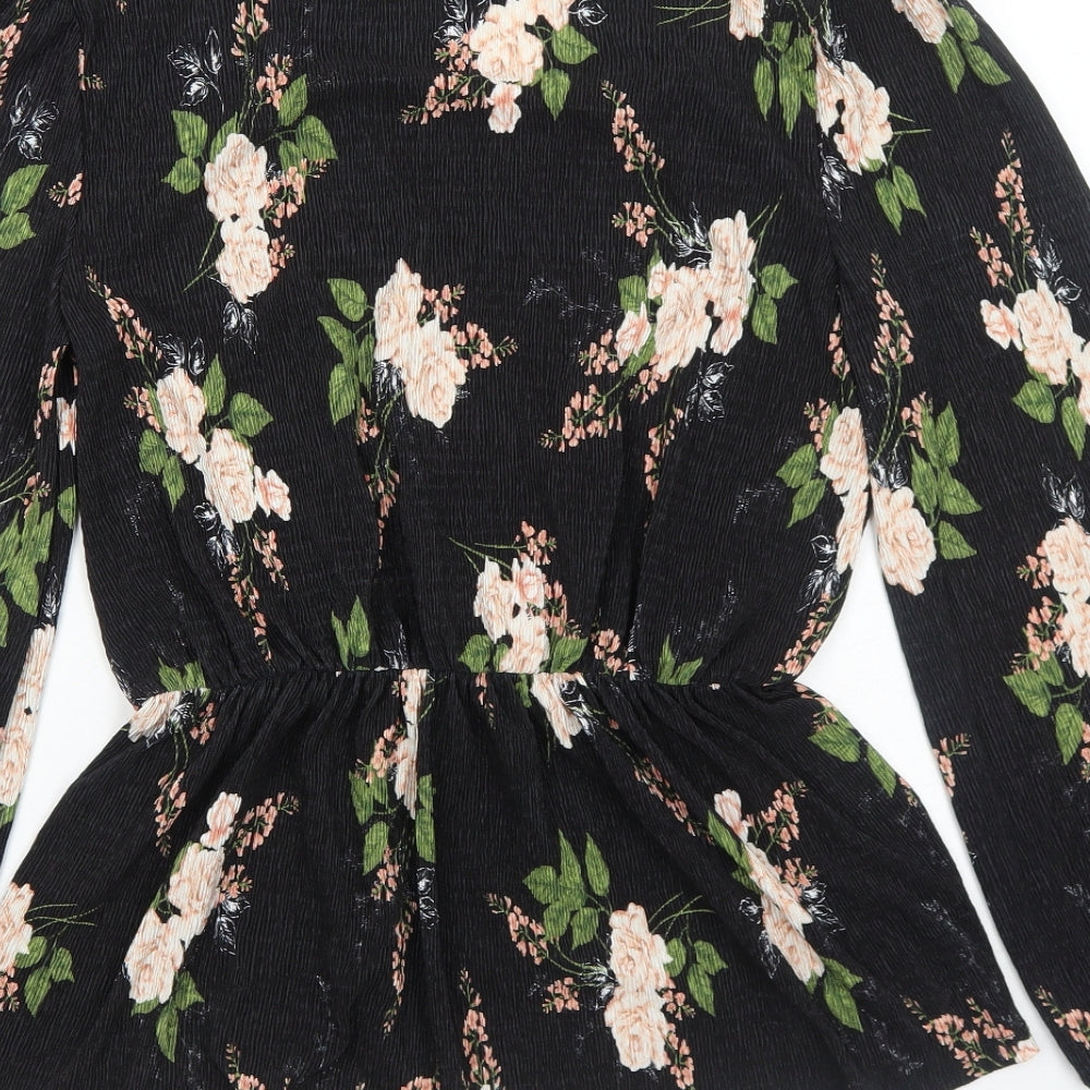 Womens UK Size 8 Very Black Basic Blouse