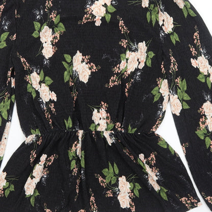 Womens UK Size 8 Very Black Basic Blouse
