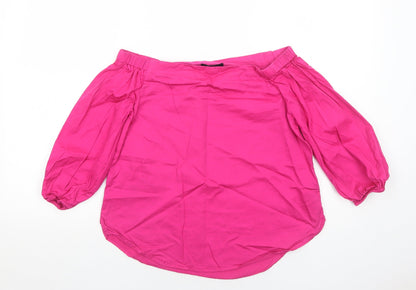 Womens UK Size 10 New Look Pink Basic Blouse