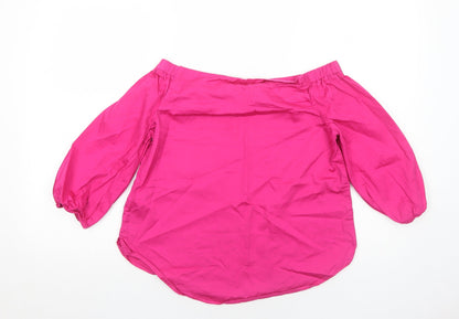 Womens UK Size 10 New Look Pink Basic Blouse