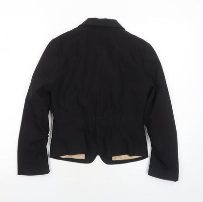 H&M Womens Black Polyester Jacket Suit Jacket Size 8