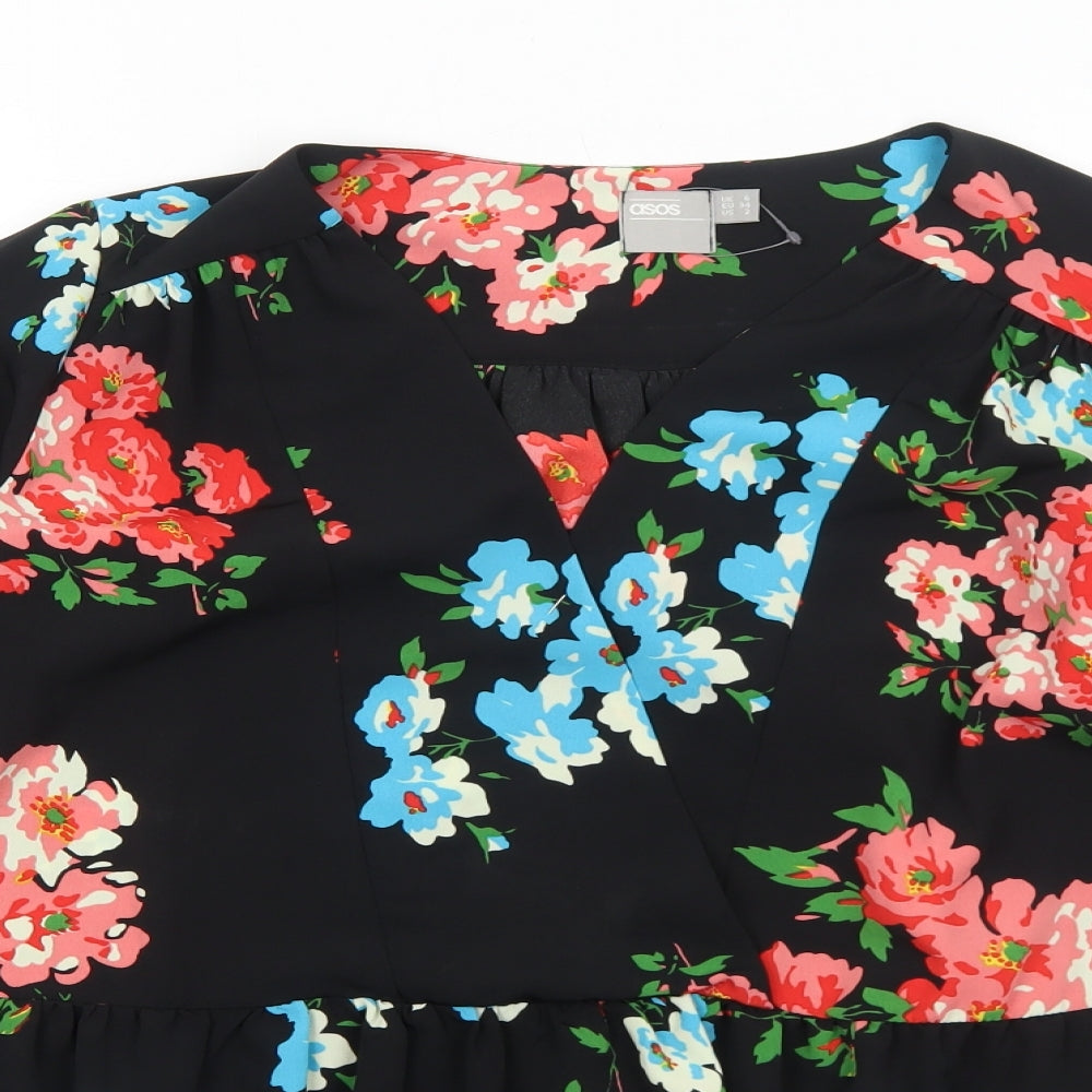 Womens UK Size 6 ASOS Black Basic Blouse