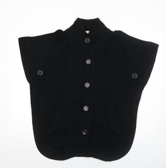 Cotton Traders Womens Black Round Neck Acrylic Cardigan Jumper Size 10 - Size 10-12