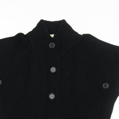 Cotton Traders Womens Black Round Neck Acrylic Cardigan Jumper Size 10 - Size 10-12