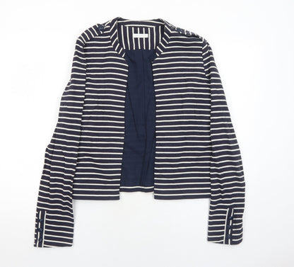 Promod Womens Blue Striped Jacket Blazer Size 12