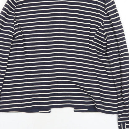 Promod Womens Blue Striped Jacket Blazer Size 12