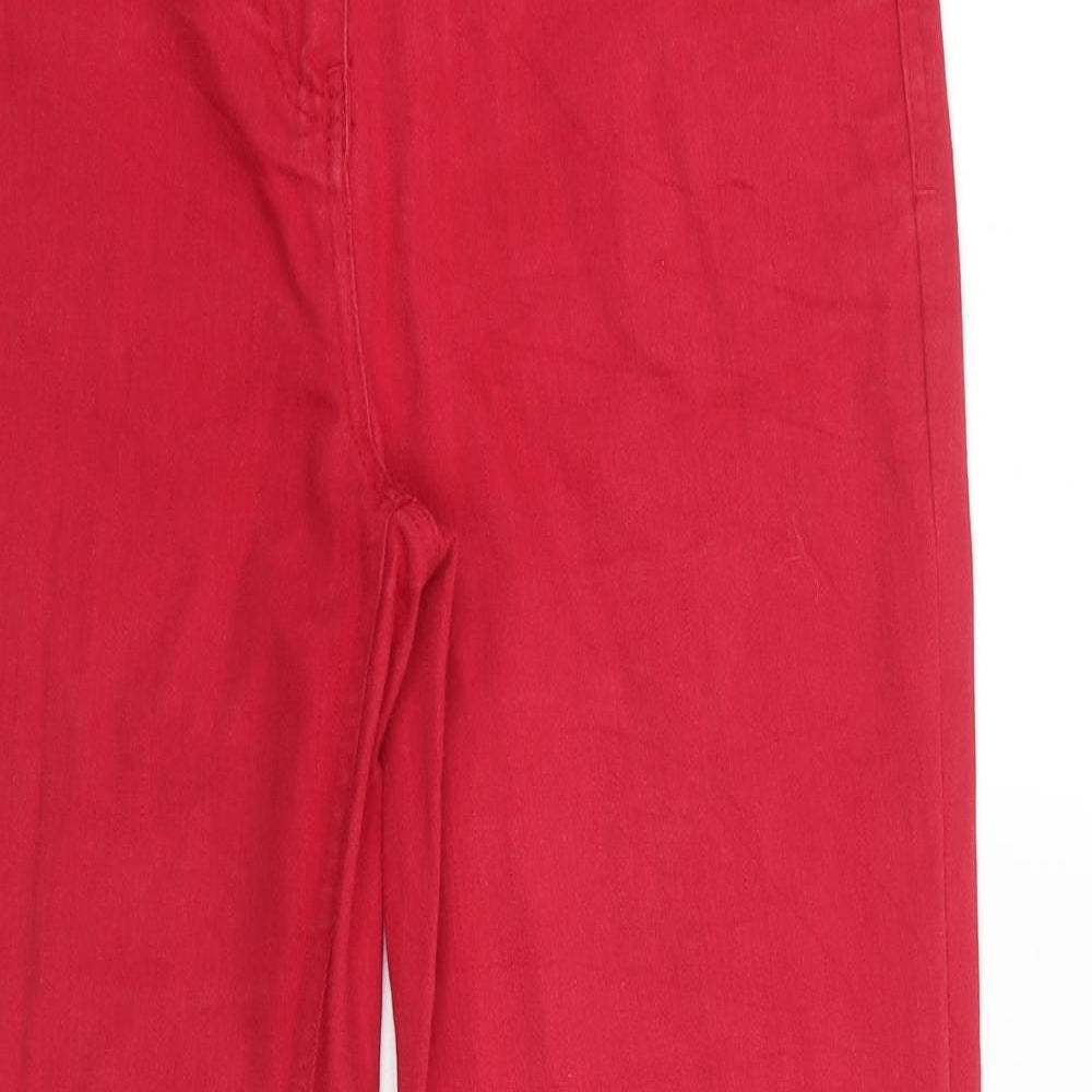 Simply Stock Shop Womens Red Cotton Straight Jeans Size 12 Regular Zip