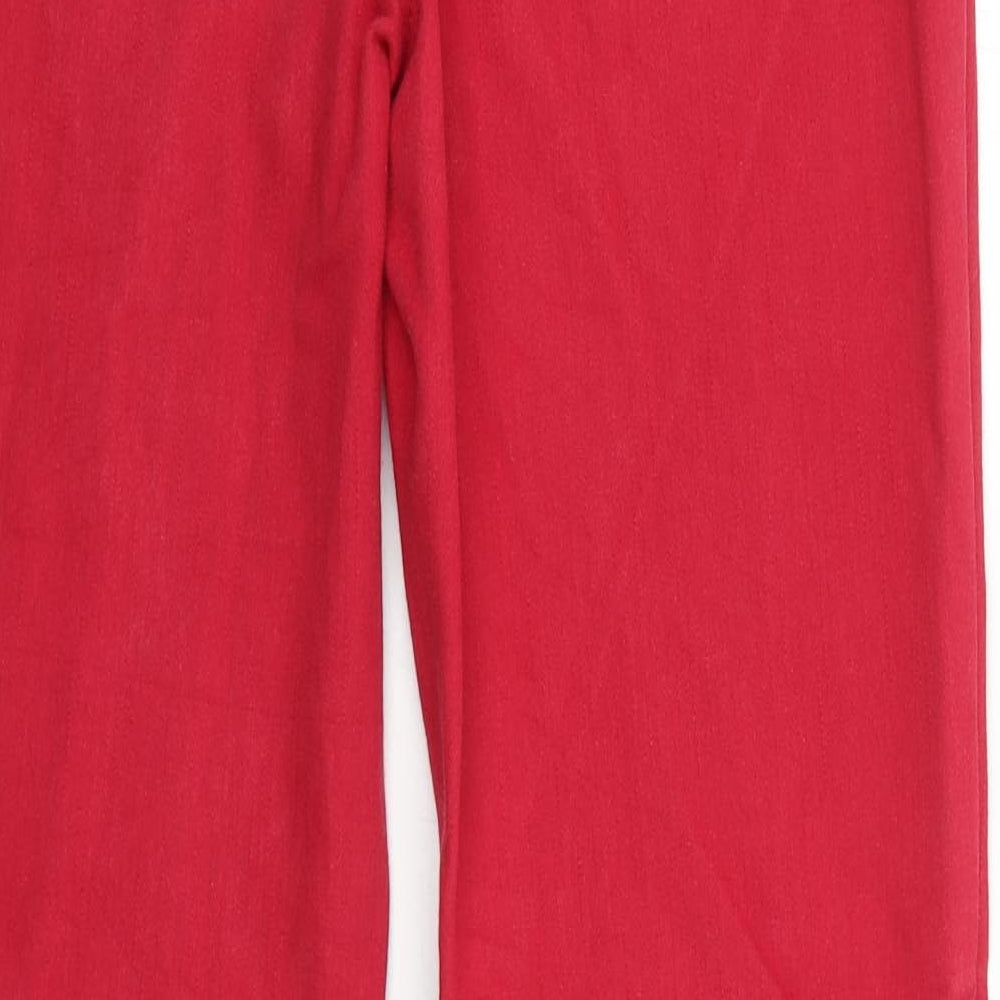 Simply Stock Shop Womens Red Cotton Straight Jeans Size 12 Regular Zip