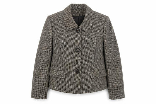 Alex&Co Womens Brown Geometric Jacket Blazer Size 14 Button