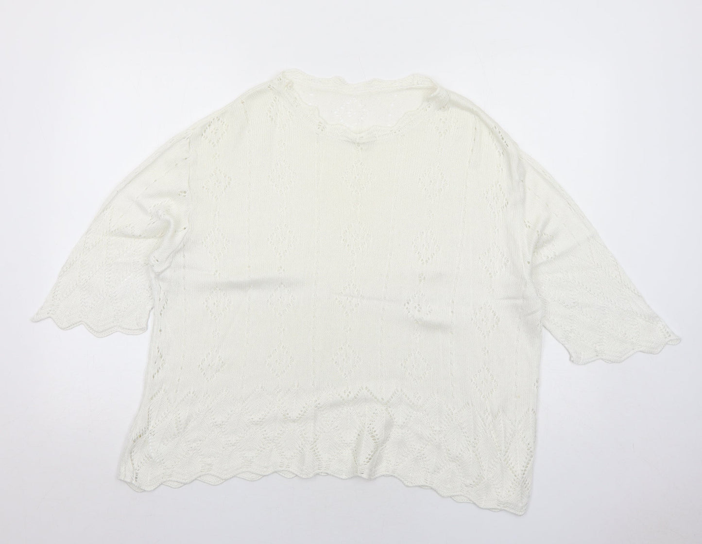 Womens UK Size 16 Marks and Spencer White Pullover Jumper