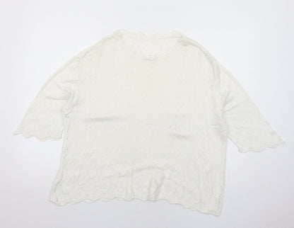 Womens UK Size 16 Marks and Spencer White Pullover Jumper